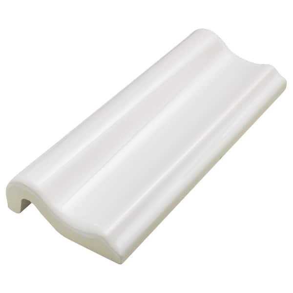 Daltile Restore Bright White 2 in. x 6 in. Glazed Ceramic Chair Rail Trim Tile - Image 2