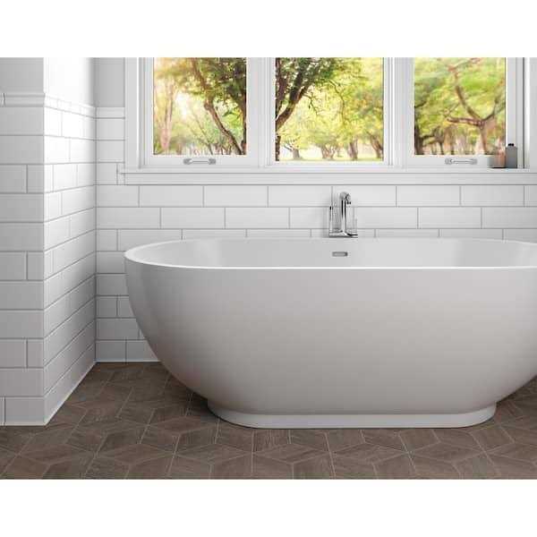 Daltile Restore Bright White 2 in. x 6 in. Glazed Ceramic Chair Rail Trim Tile - Image 5