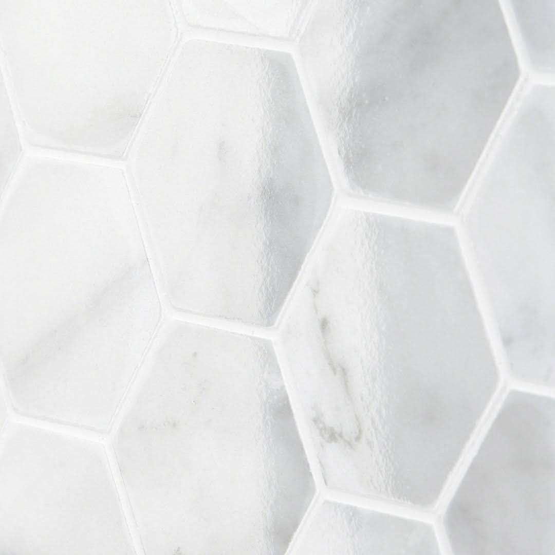 2 x 2 Marble Honeycomb Mosaic Wall & Floor Tile Ivy Hill Tile - Image 3