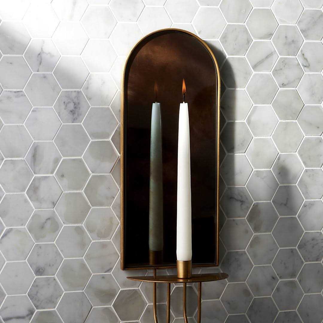 2 x 2 Marble Honeycomb Mosaic Wall & Floor Tile Ivy Hill Tile - Image 4