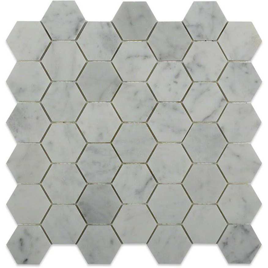 2 x 2 Marble Honeycomb Mosaic Wall & Floor Tile Ivy Hill Tile - Image 5