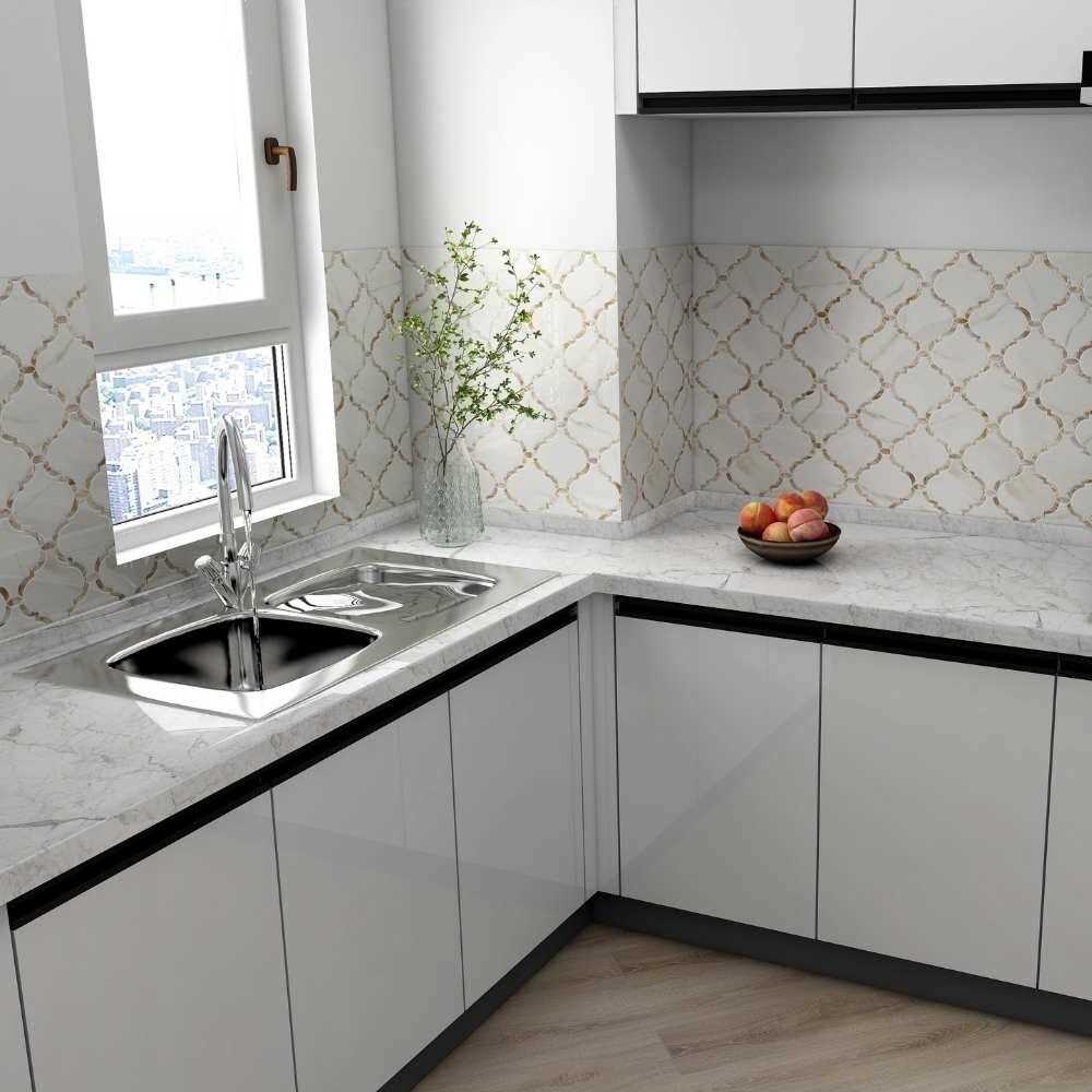 Tahitian Pearl 14 x 14.5 Glass Satin Mosaic Wall Tile The Tile Life - Image 5