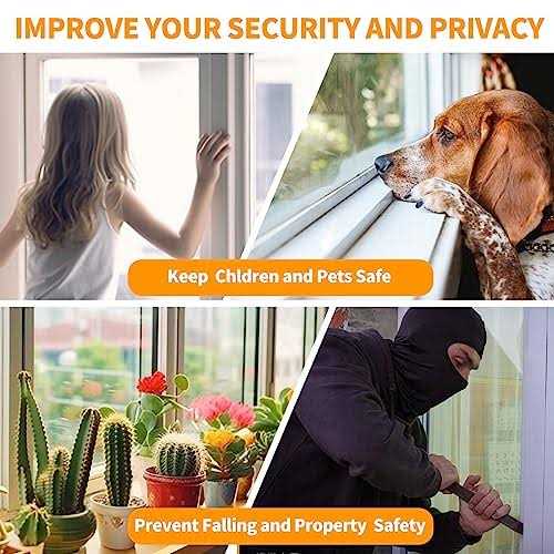 4 Pack Window Locks, Window Sash Lock, Window Locks Security Up and Down Window,Window Latches Replacement - Image 5