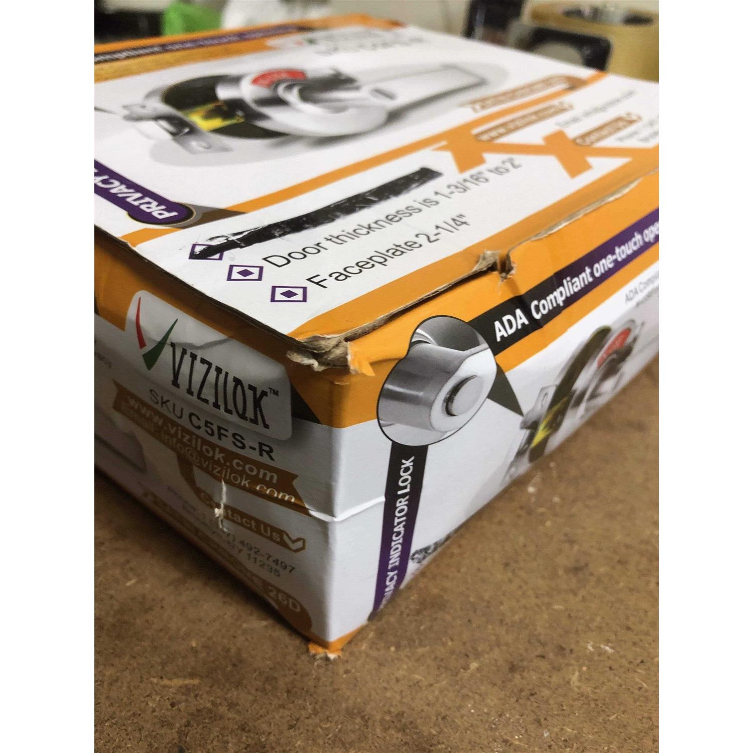 VIZILOK ADA Compliant. Commercial Grade Privacy Indicator Lock and Lever in 26D Satin Chrome Non-Reversible - Image 3