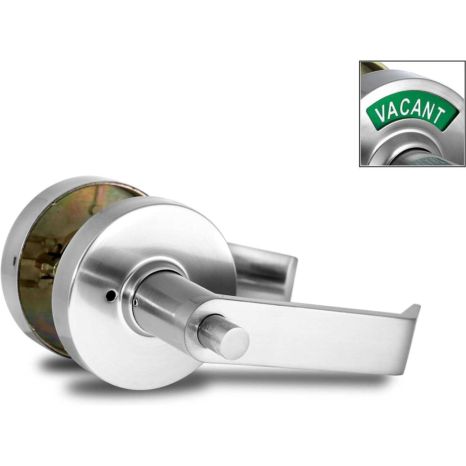 VIZILOK ADA Compliant. Commercial Grade Privacy Indicator Lock and Lever in 26D Satin Chrome Non-Reversible - Image 4