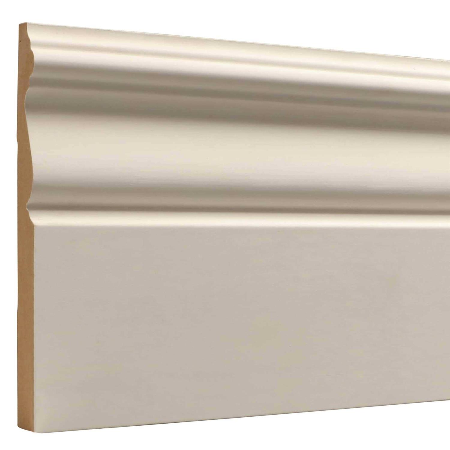 5 1/4H x 1/2P x 96L Baseboard MOULDING, MDF Primed - Image 3
