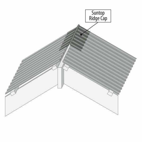 Suntop 4 ft Polycarbonate Ridge Cap Flashing - Image 3