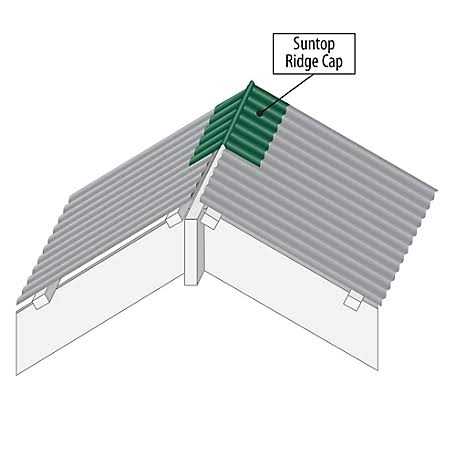 Suntop 4 ft Polycarbonate Ridge Cap Flashing - Image 3