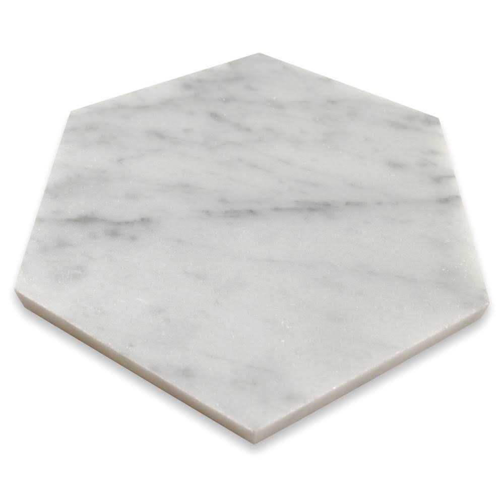StoneCenterOnline 6 Hexagon Carrara White Marble Venato Carrera Bianco Tile Honed - Image 3