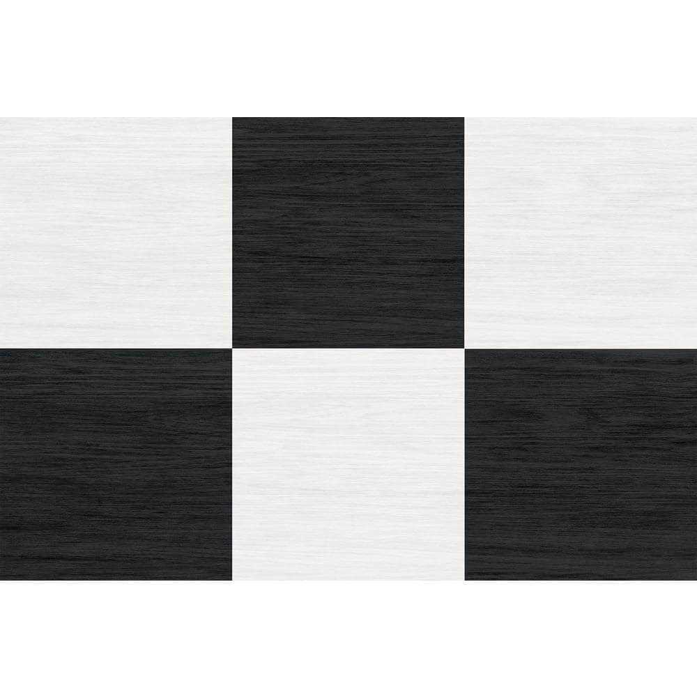 CHRIS LOVES JULIA 3 MIL 12 in. W x 12 in. L Lawrence Black Water Resistant Peel and Stick Vinyl Floor Tiles