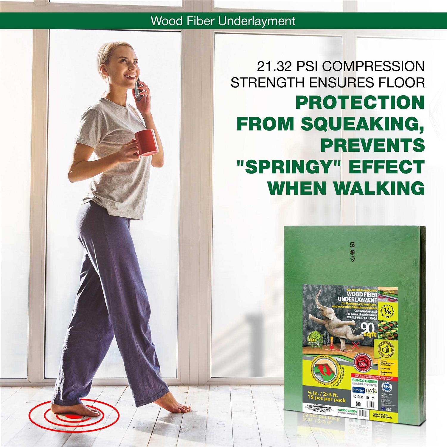 STEICO 180 sq.ft. 2 ft. x 3 ft x 1/8 in. Wood Fiber Underlayment - Image 4