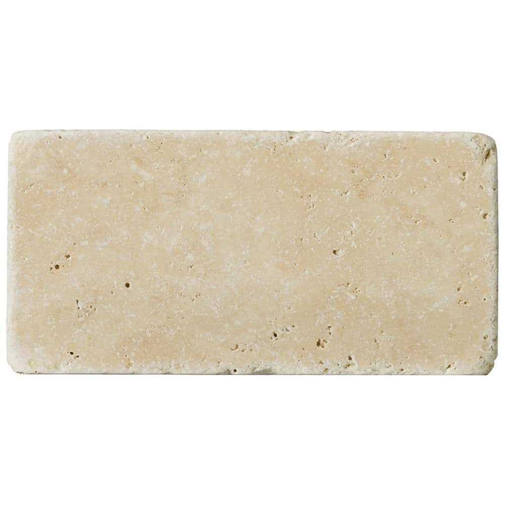 Emser Tile Trav Fontane Tumbled Ivory Classic 2.91 in. x 5.87 in. Travertine Wall Tile