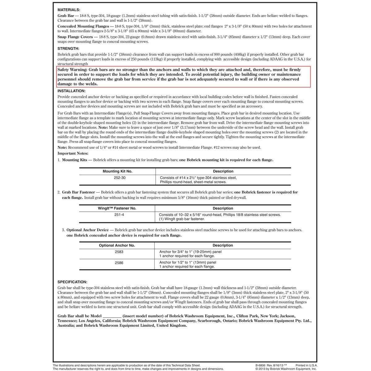 Bobrick Grab Bar B-6806x - Image 4