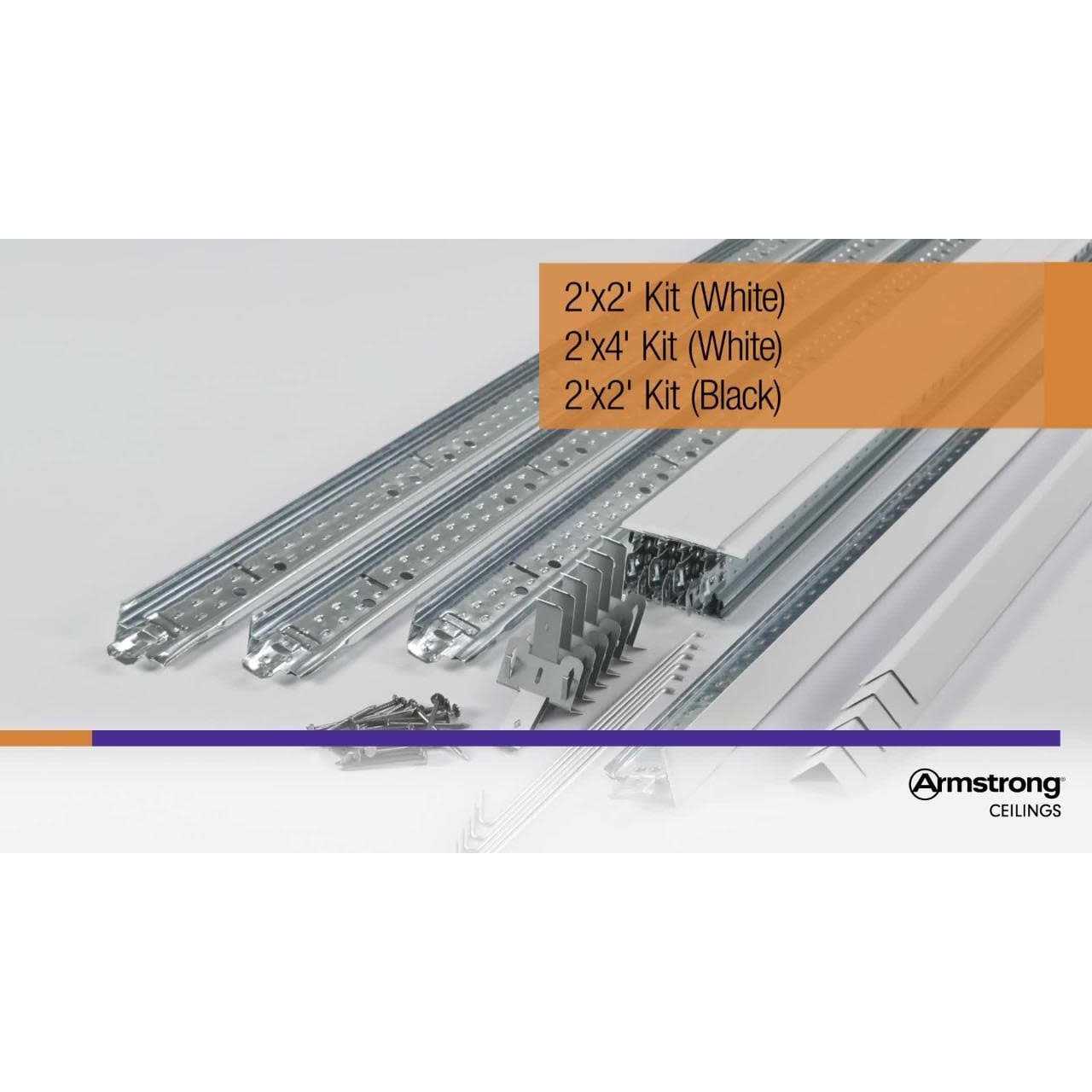 Armstrong Ceilings QUICKHANG 2-ft x 2-ft Black 64-sq ft Black Ceiling Grid Kit 6362Bl - Image 5