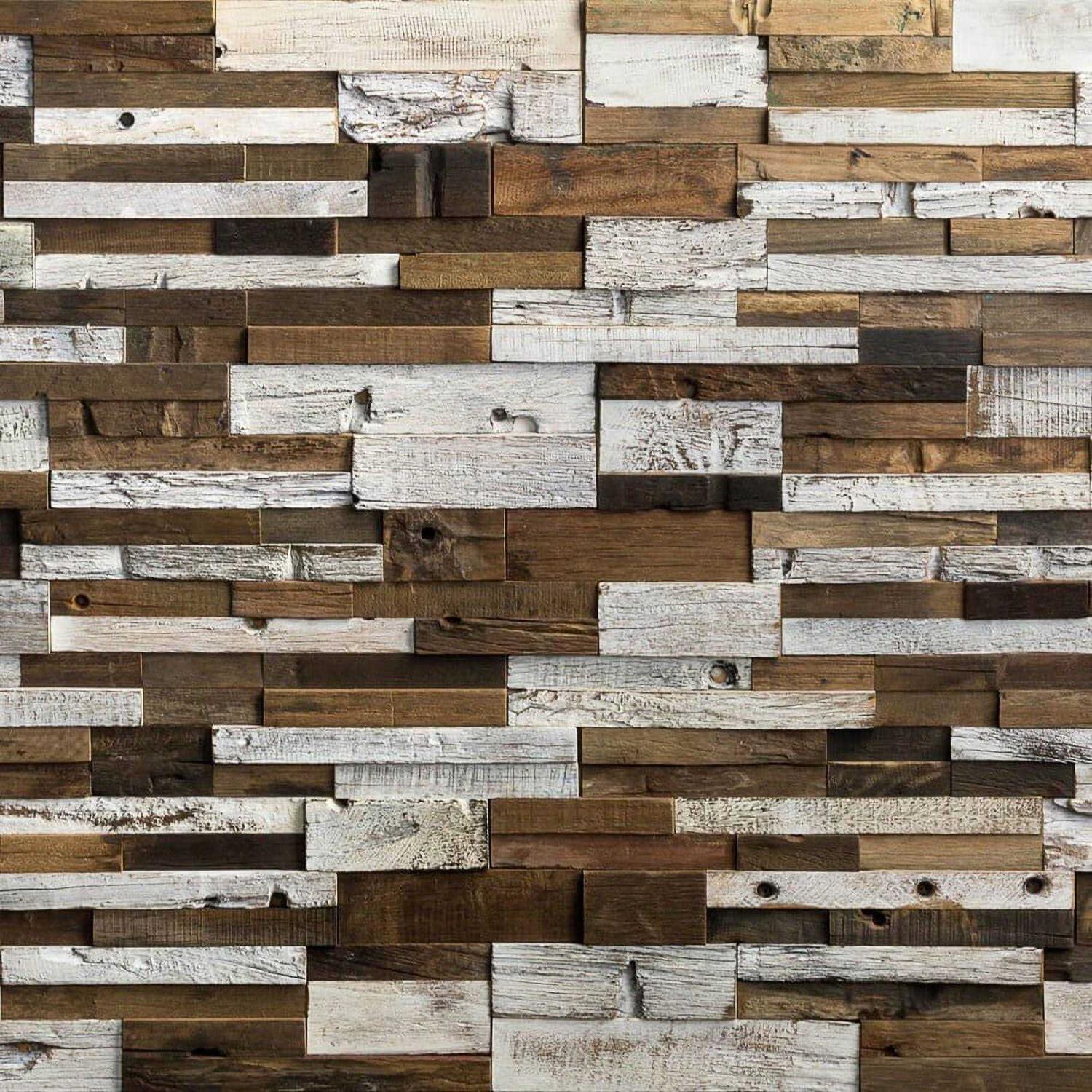 Ivy Hill Tile Timber 11.81 in. x 23.62 in. Wood Mosaic Wall Tile