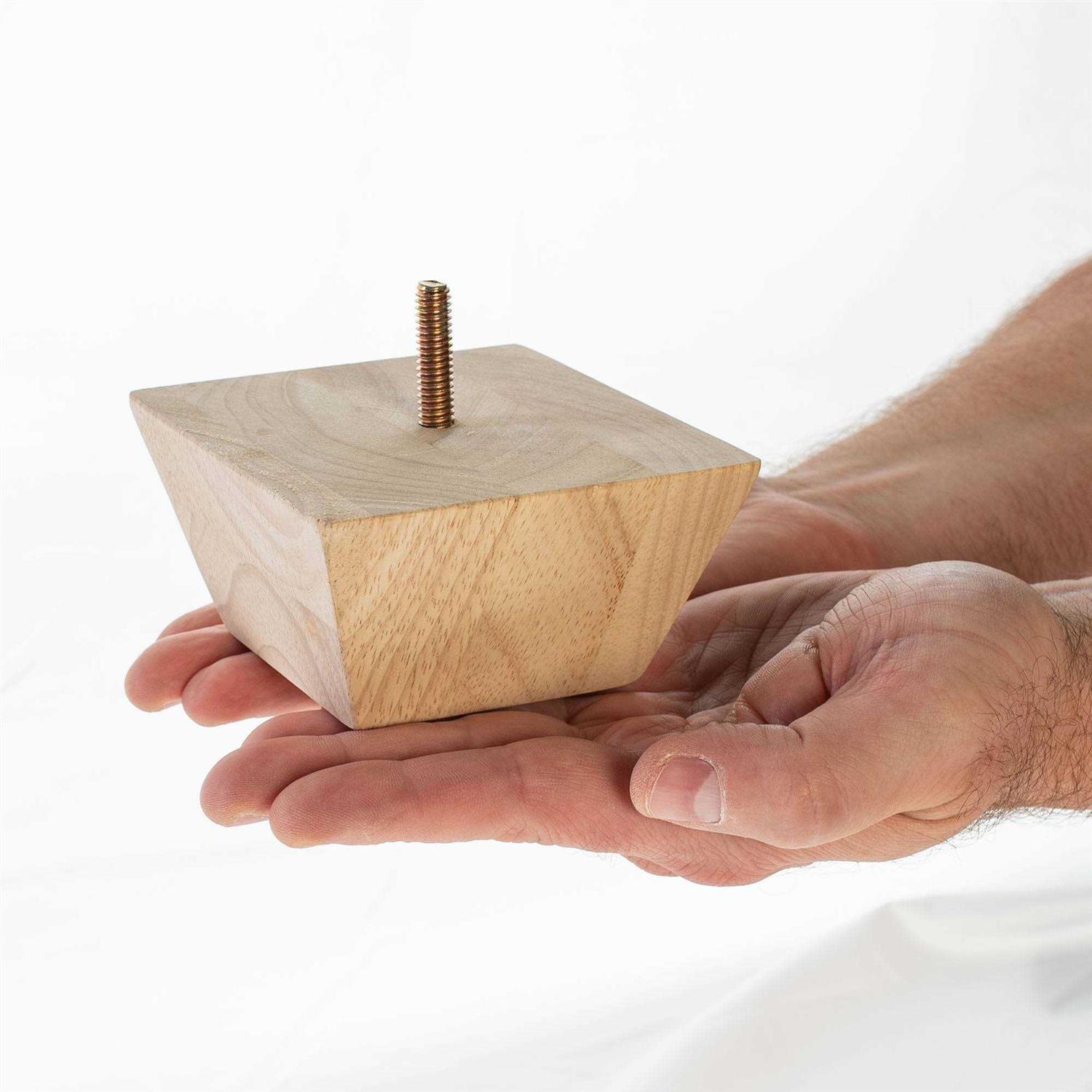 Architectural Products by Outwater L.L.C. H x Square Unfinished Solid Hardwood Square Bun Foot - Image 3