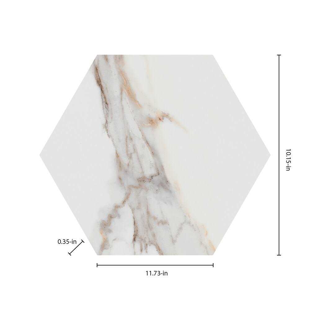 Origin 21 Statuario Crema 10-in x 11-in Matte Porcelain Marble Look Floor and Wall Tile LW21030205 - Image 2