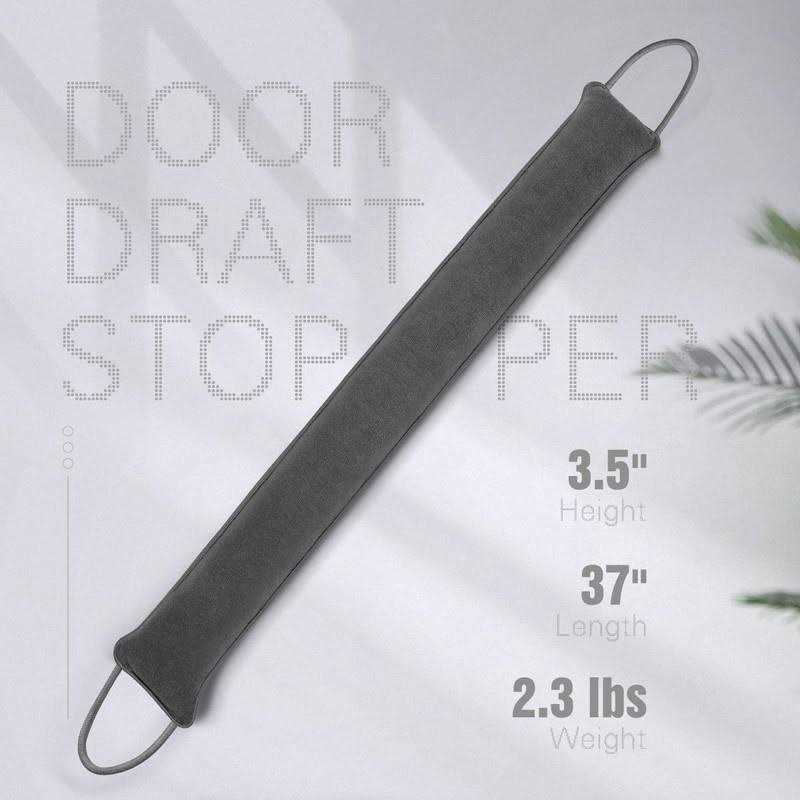 Tuffen Door Draft Stopper Weighted Under Door Noise Air Blocker Heavy Duty Sound Proof Draft Guard Door Gap Blocker with Hook Tape for Doors - Image 5