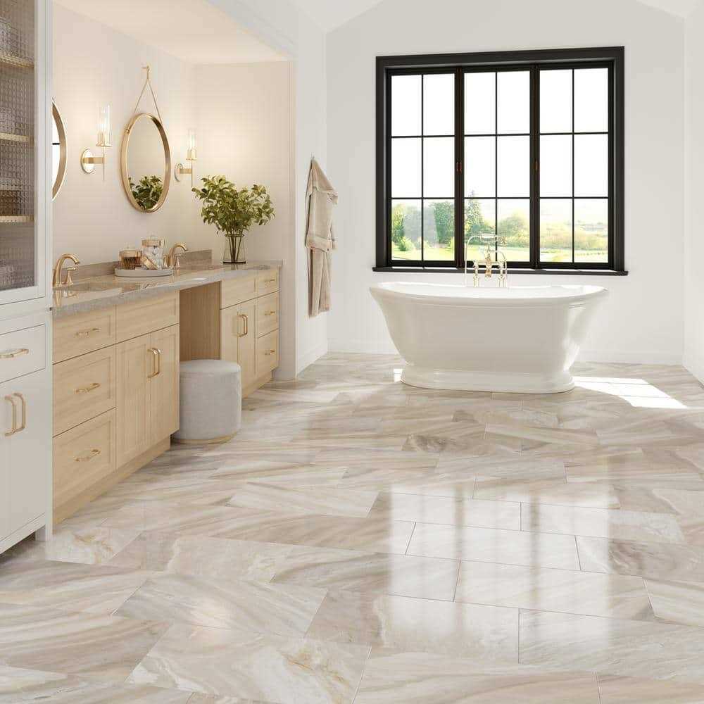 Daltile Artebella Pietra Gray Polished 12 in. x 24 in. Color Body Porcelain Stone Look Floor and Wall Tile - Image 2