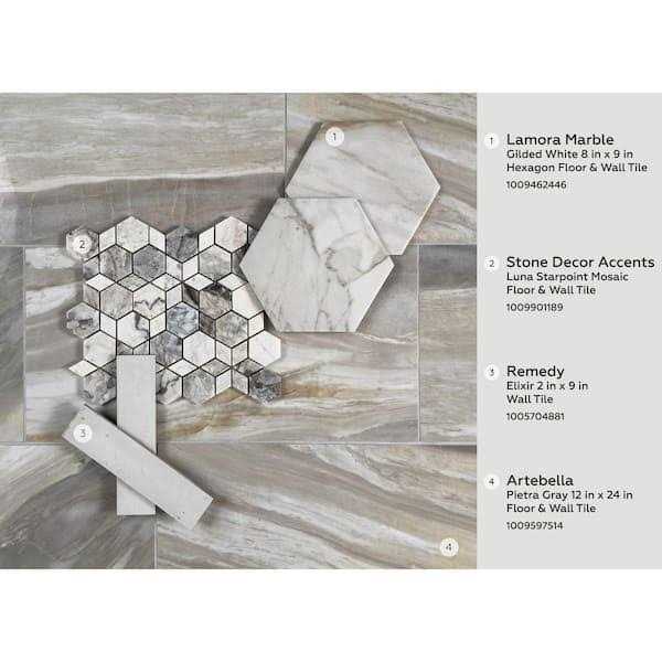 Daltile Artebella Pietra Gray Polished 12 in. x 24 in. Color Body Porcelain Stone Look Floor and Wall Tile - Image 4