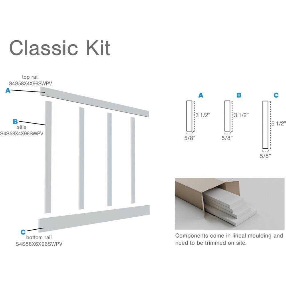 Ekena Millwork WPKP32X02CS Classic Shaker 8' Length PVC Wainscoting Kit - Image 4