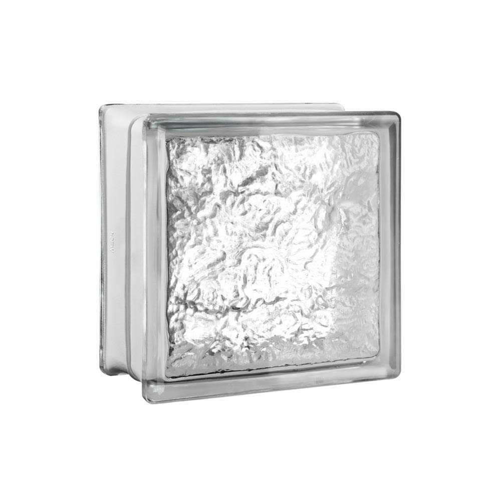 Seves 7.75 in. x 7.75 in. x 3.12 in. Ice Pattern Glass Block - Image 3