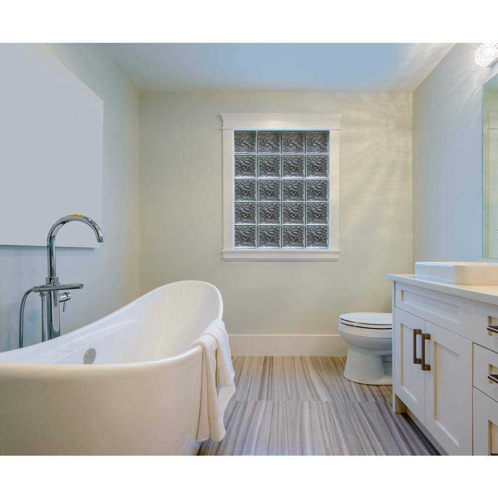 Seves 7.75 in. x 7.75 in. x 3.12 in. Ice Pattern Glass Block - Image 4