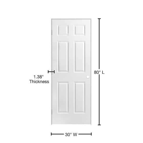 Masonite 80 6-Panel Primed Composite Single Prehung Interior Door - Image 2
