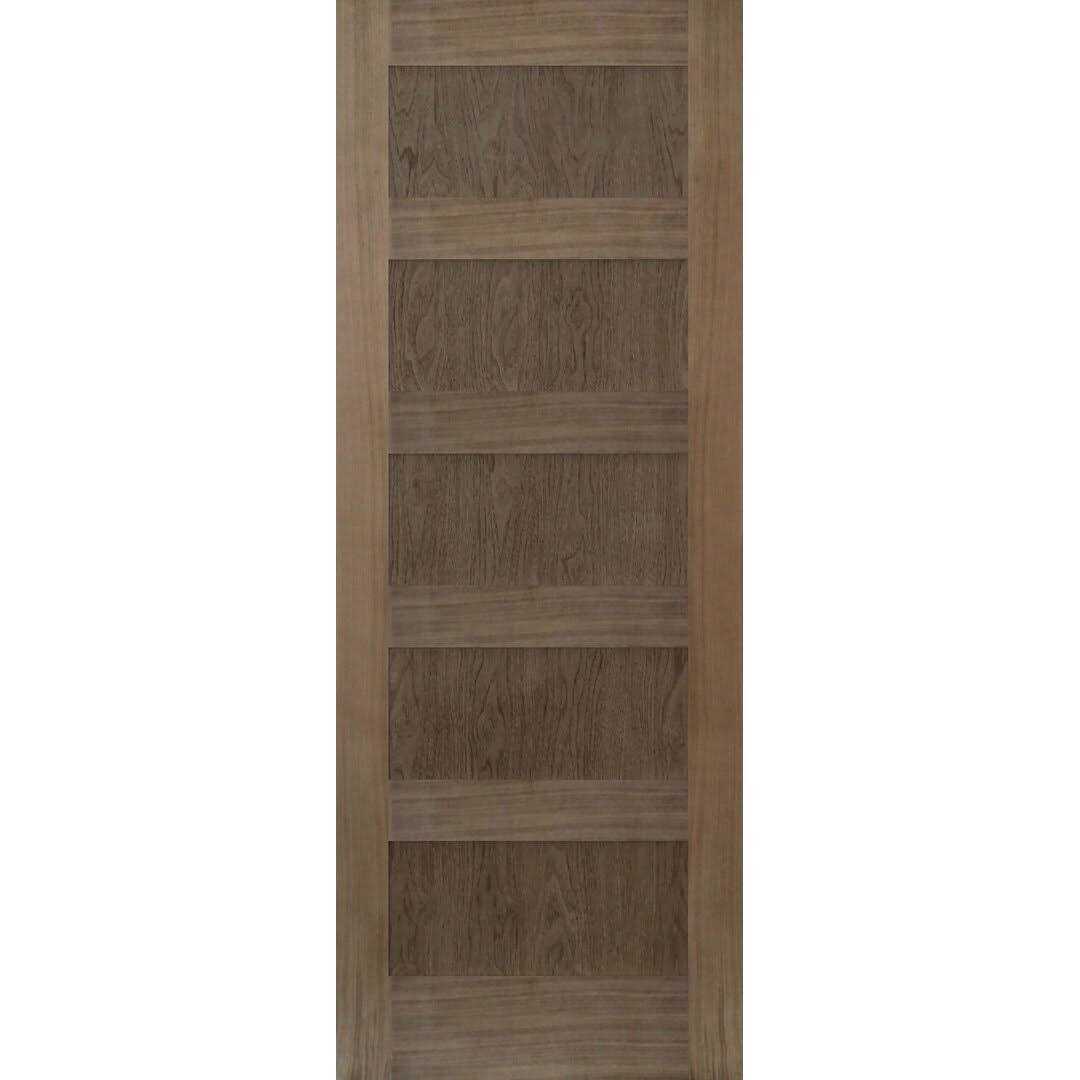 Stile Doors 80 in. Shaker Walnut 5 Panel Solid Core Wood Interior Door Slab - Image 3