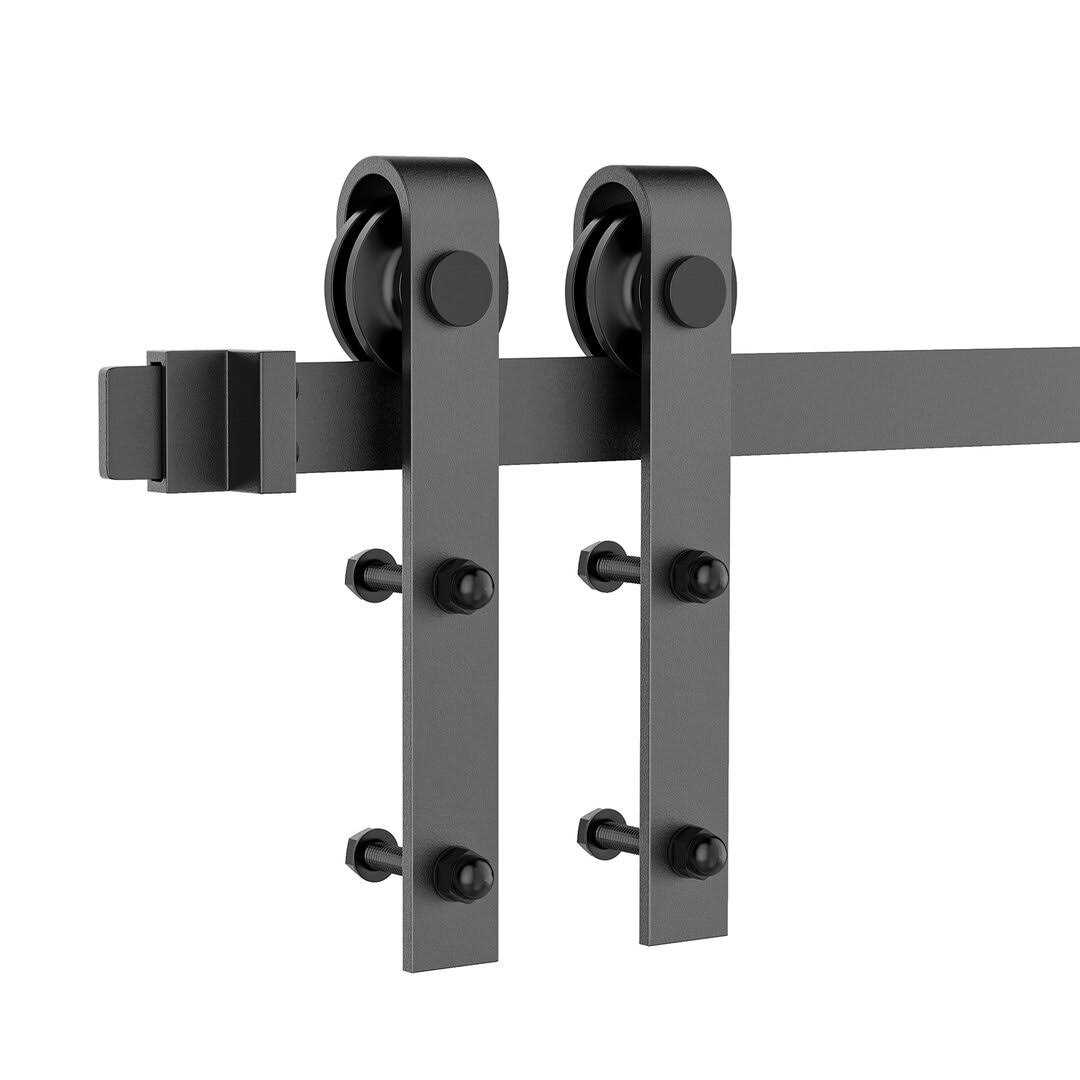 Antique Sliding Standard Single Track Barn Door Hardware Kit Lazio Track Length - Image 4