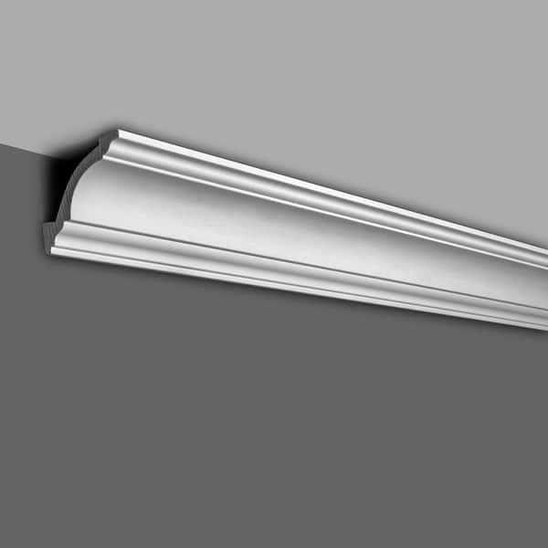 American Pro Decor 3-1/8 in. x 3-1/8 in. x 6 in. Long Plain Recycled Polystyrene Crown Molding Sample - Image 4