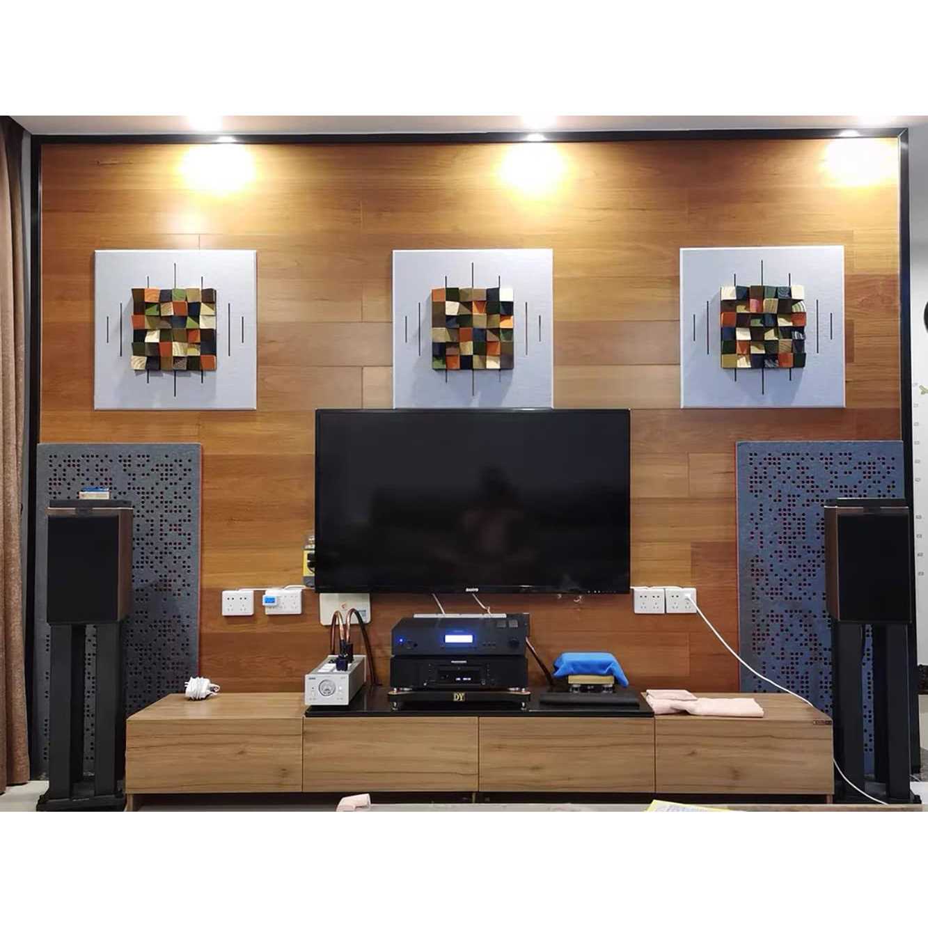 AIKEAIKESI Acoustic Diffuser 11.8 X 11.8 X 1.2 Inches Sound Proof Wall Panels,Wood Acoustic Panels Reduce Distinct Echo Preserve Room Liveliness - Image 3