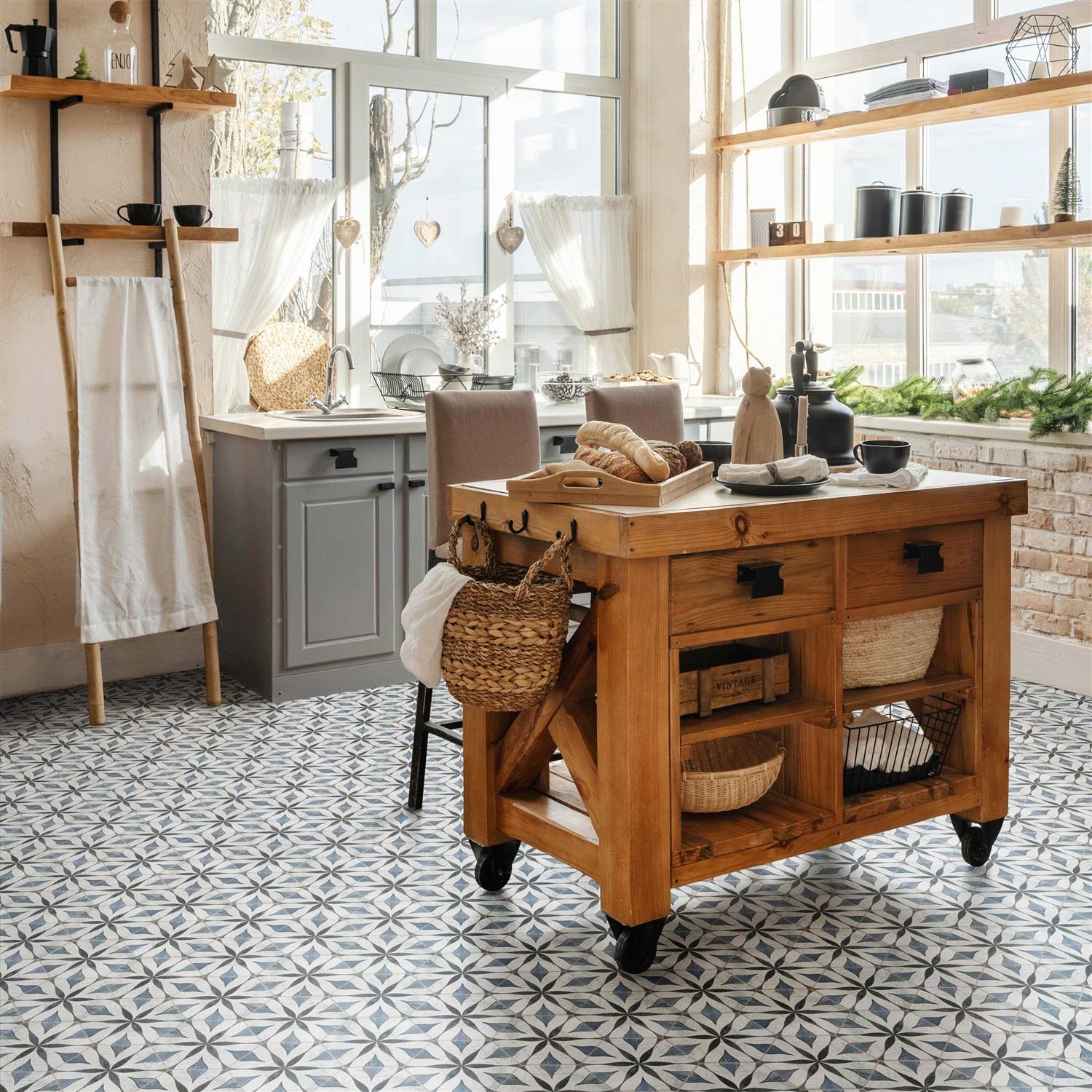 Merola Tile Cassis Hex Flower Black 8-5/8 in. x 9-7/8 in. Porcelain Floor and Wall Tile