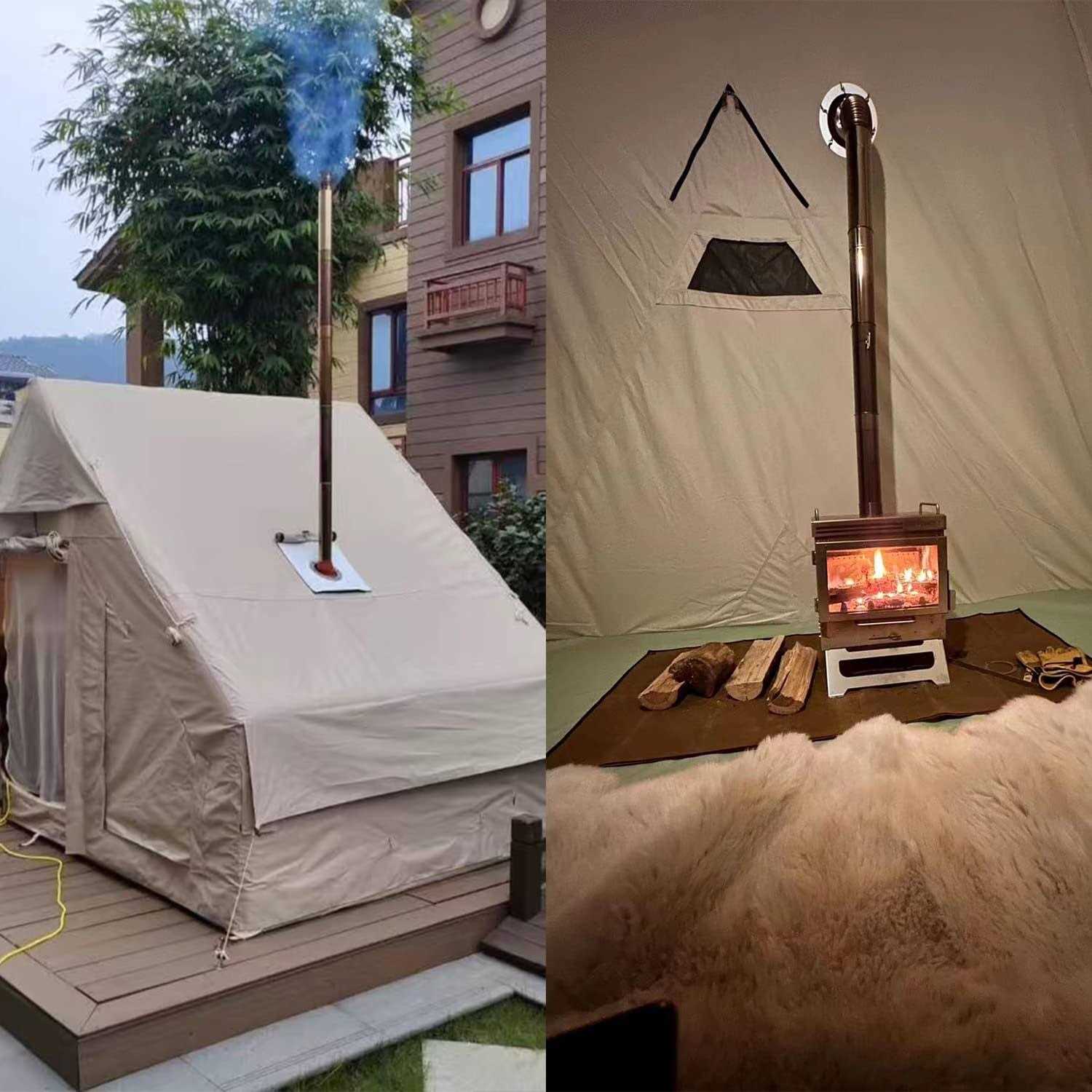 Stove Jack Kit for Tent High Temp Silicone Pipe Boot Flashing Roof Flue Kit for Stove - Image 5