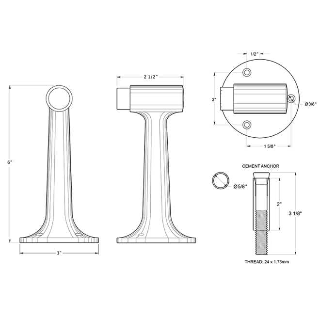 Deltana DSF600U10B Floor Mount Bumper - Image 5