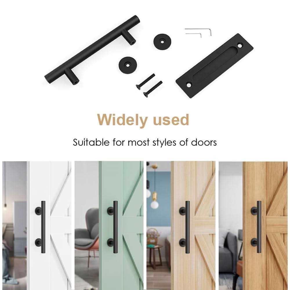 WINSOON Matte Black Indoor Barn Door Handle - Image 3