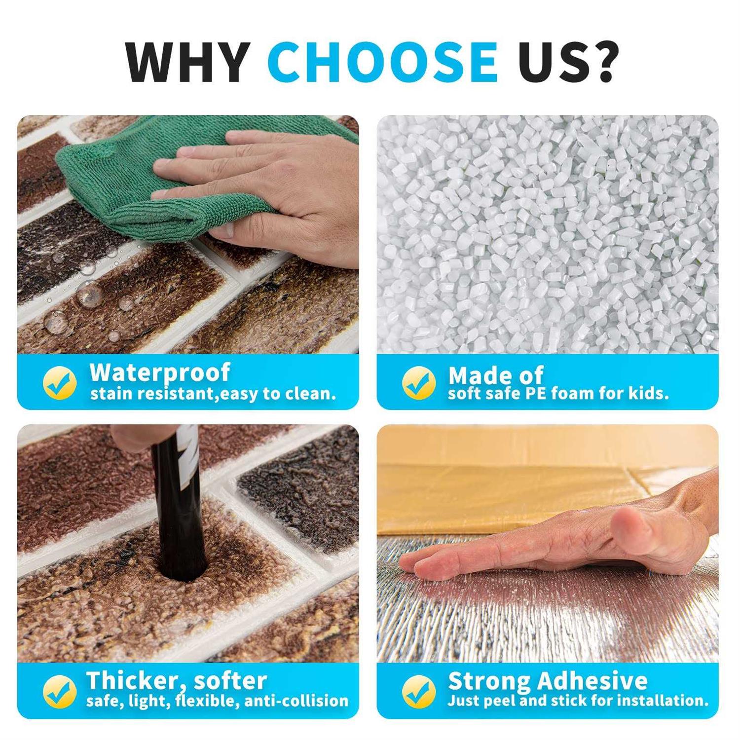 Art3d 10-Pack Peel and Stick Faux Brick 3D Wall Panels - Image 4