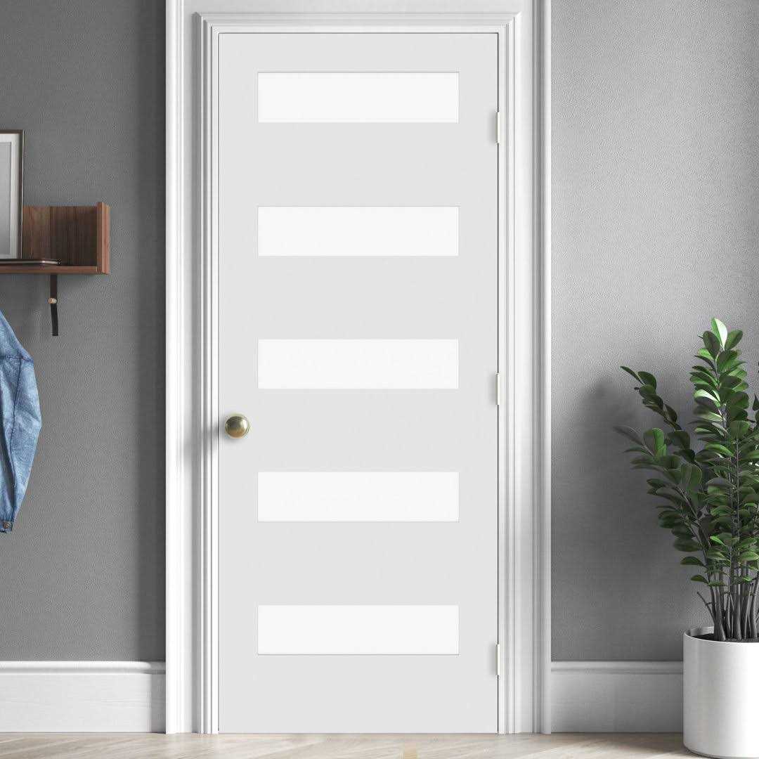 Stile Doors Slb.Sd.5L 80 inch Primed 5 Lite Satin Etched Glass Solid - Image 3