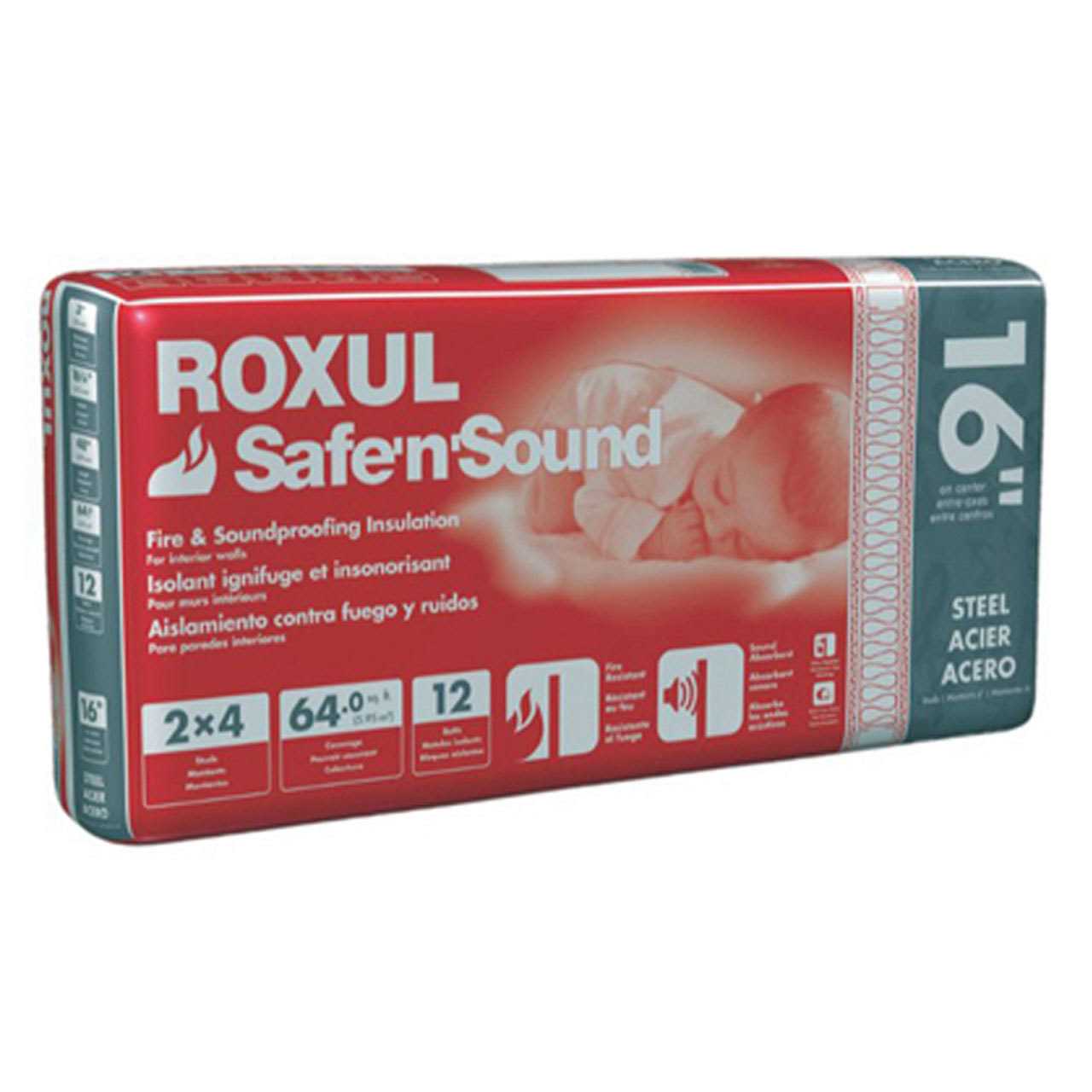 ROCKWOOL Safe 'n' Sound 3 in. x 16-1/4 in. x 47 in. Soundproofing and Fire Resistant Stone Wool Insulation Batt - Image 2