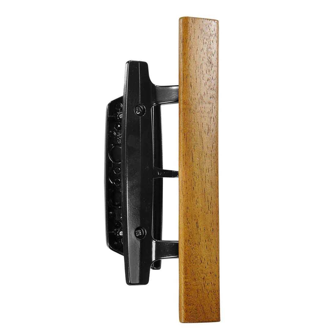 HauSun Mortise Style Reversible Sliding Patio Door Handle Set with Oak Wood Interior Handle and Exterior Pull in White Diecast Finish Fits 3-15/16” Screw - Image 4