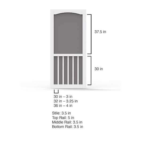 Screen Tight 32 in. x 80 in. Brookgreen Solid Vinyl White Screen Door - Image 5