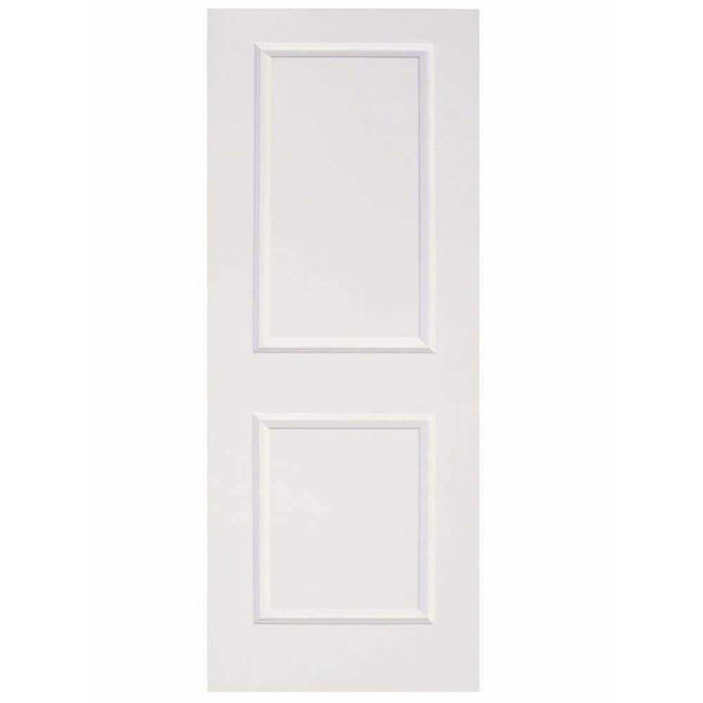 CALHOME 30 in. x 80 in. White Primed MDF Raised 2 Panel Shaker Interior Door Slab