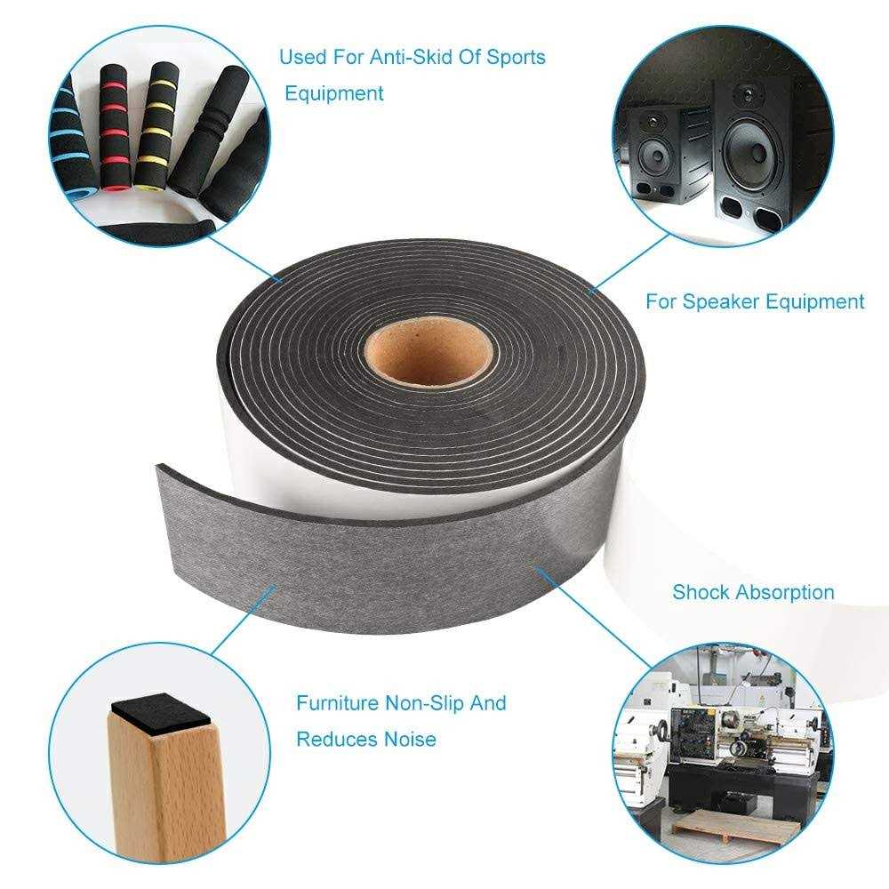 High Density Foam Tape,2 Inch Wide x 1/8 Inch Thick Door Insulation Tape,Adhesive Weather Stripping for Doors Window,Foam Seal Proofing Tape,16 Feet - Image 3
