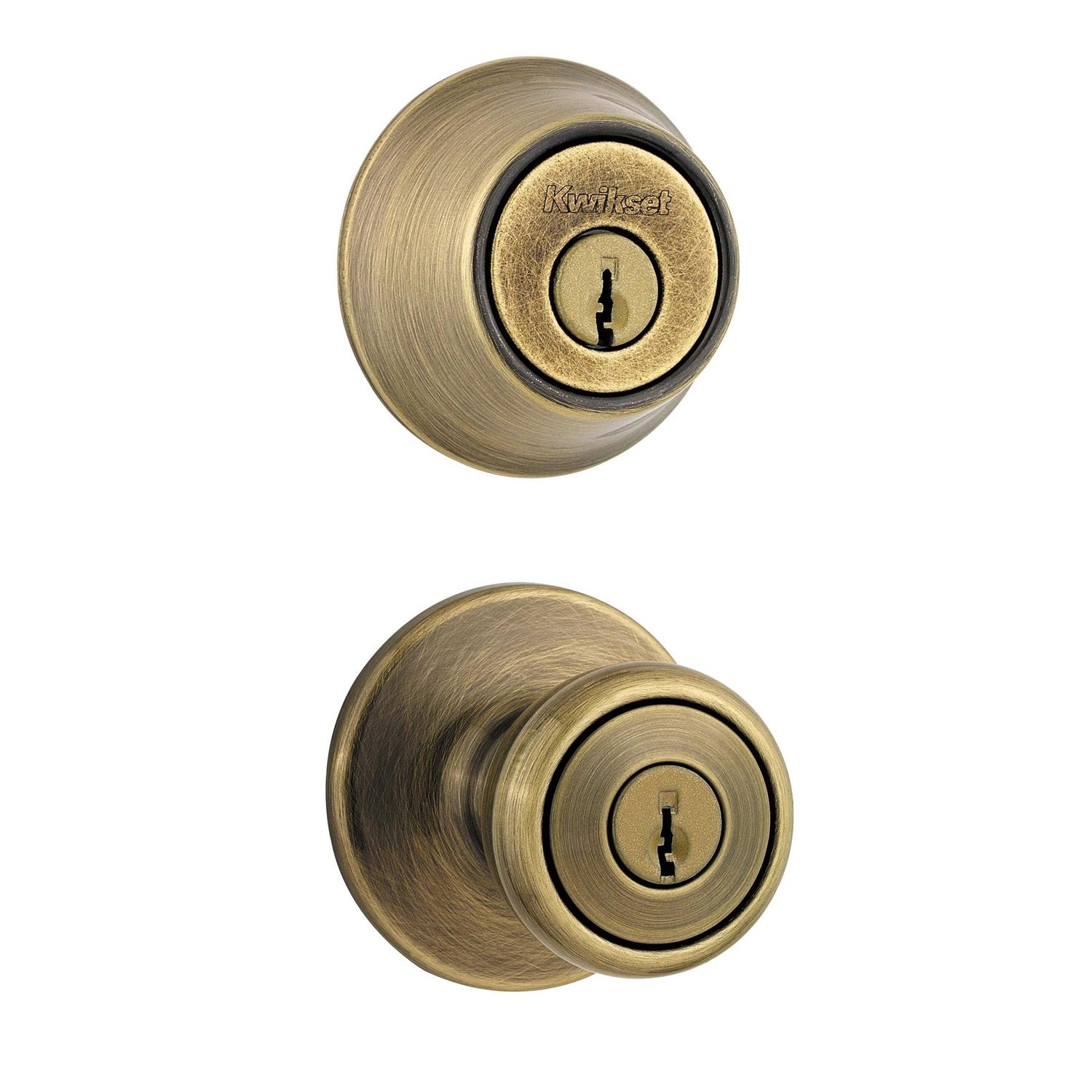 Kwikset Tylo Brass Entry and Double Cylinder Deadbolt