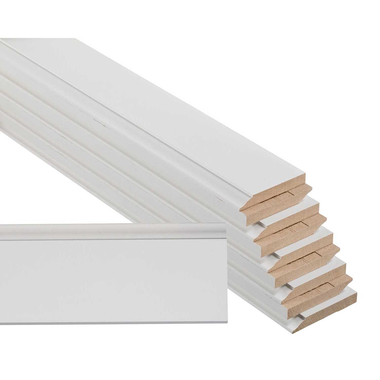 Unbranded 15/32-in x 3-1/4-in x 12-ft Colonial Primed MDF Baseboard Moulding L04623512FBDL - Image 4