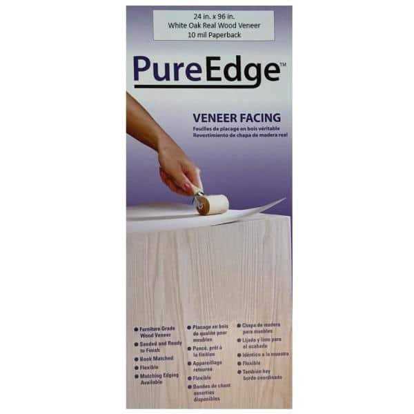 PureEdge 24 in. x 96 in. White Oak Real Wood Veneer with 10 mil Paperback - Image 2