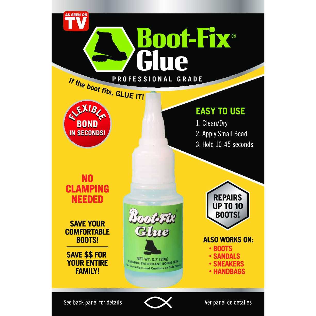 Boot-Fix Shoe Glue Instant Professional Grade Shoe Repair Glue
