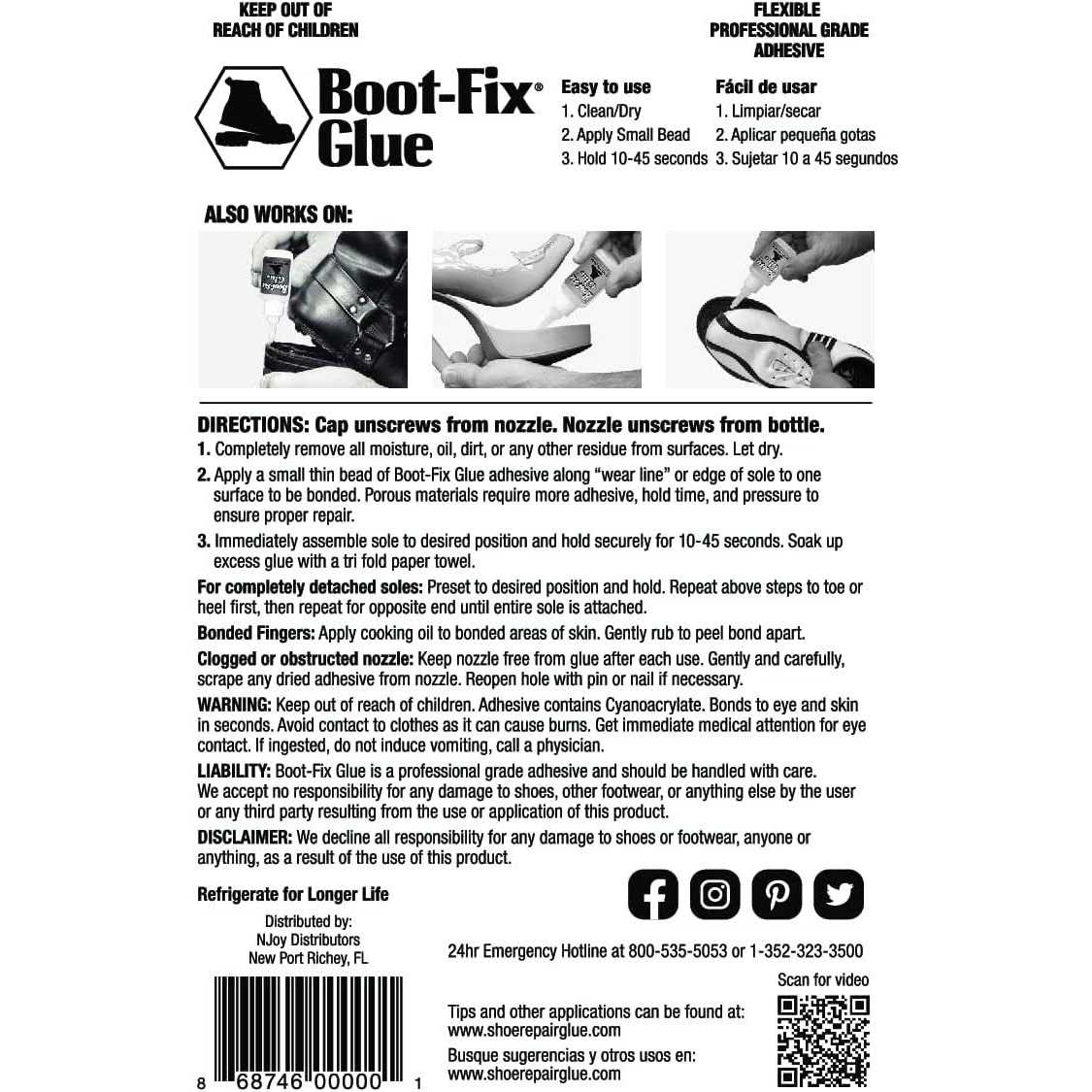 Boot-Fix Shoe Glue Instant Professional Grade Shoe Repair Glue - Image 2