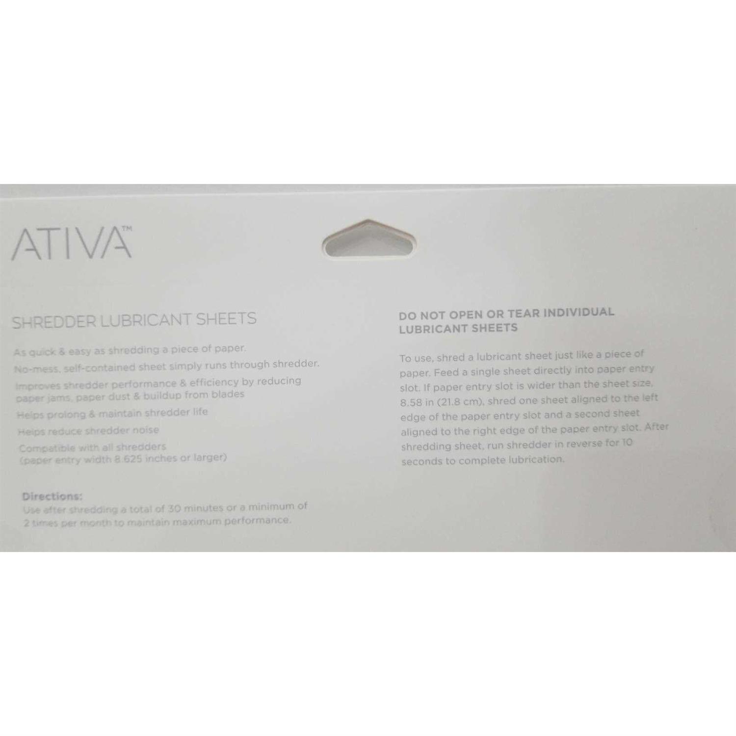 Ativa Shredder Lubricant Sheets 12 Counts - Image 4