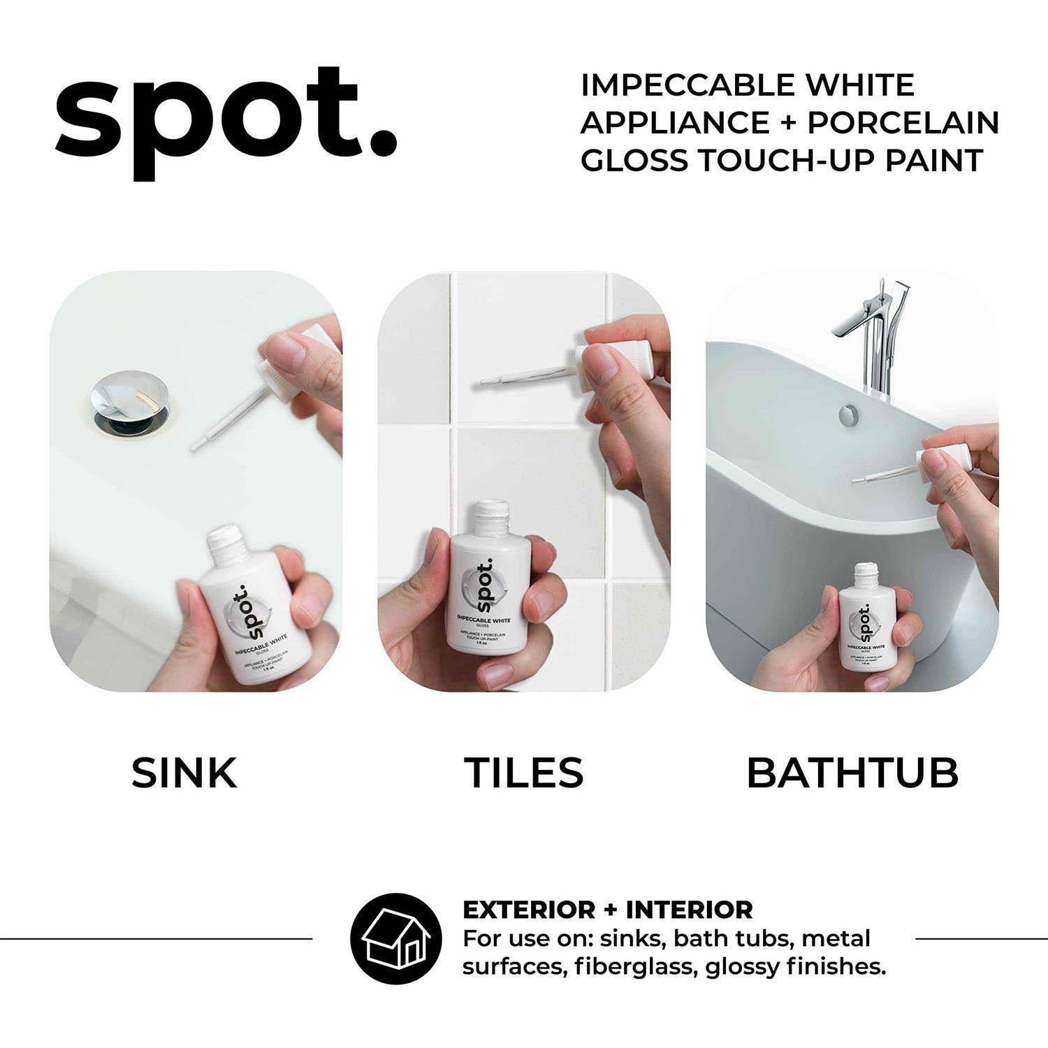 spot. Touch Up Paint for Appliance, Porcelain, Sinks, Bathtubs, Appliances, Metal Surfaces, tiles, Ceramics, and Fiberglass - Image 2